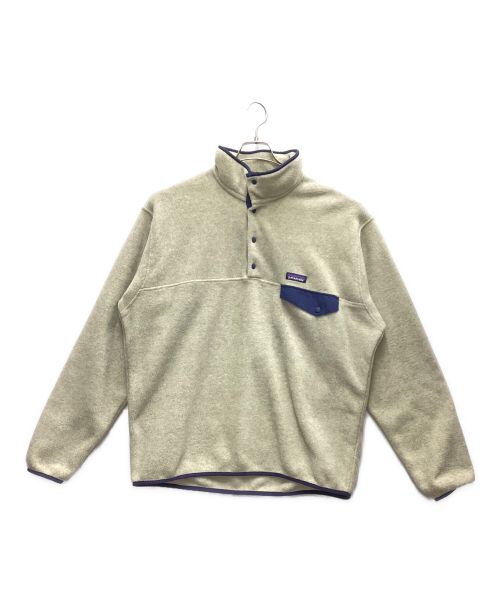 Patagonia（パタゴニア）Patagonia (パタゴニア) フリースプルオーバー アイボリー×ネイビー サイズ:Lの古着・服飾アイテム