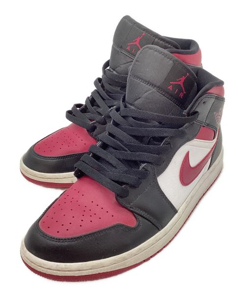 NIKE（ナイキ）NIKE (ナイキ) NIKE AIR JORDAN 1 MID ブラック×ワインレッド×ホワイト サイズ:27の古着・服飾アイテム