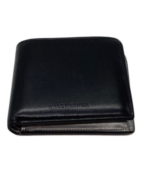 BALENCIAGA（バレンシアガ）BALENCIAGA (バレンシアガ) ESSENTIAL SQUARE FOLDED COIN WALLET ブラック×シルバーの古着・服飾アイテム