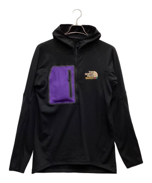 GUCCI×THE NORTH FACE（グッチ×ザノースフェイス）GUCCI×THE NORTH FACE (グッチ×ザノースフェイス) ハーフジップパーカー ブラック×パープル サイズ:Sの古着・服飾アイテム