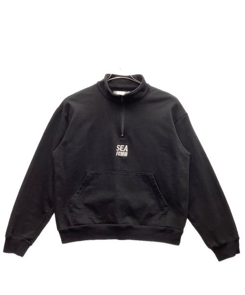 WIND AND SEA（ウィンド アンド シー）WIND AND SEA (ウィンド アンド シー) HALF-ZIP SWEATSHIRT ブラック サイズ:Lの古着・服飾アイテム