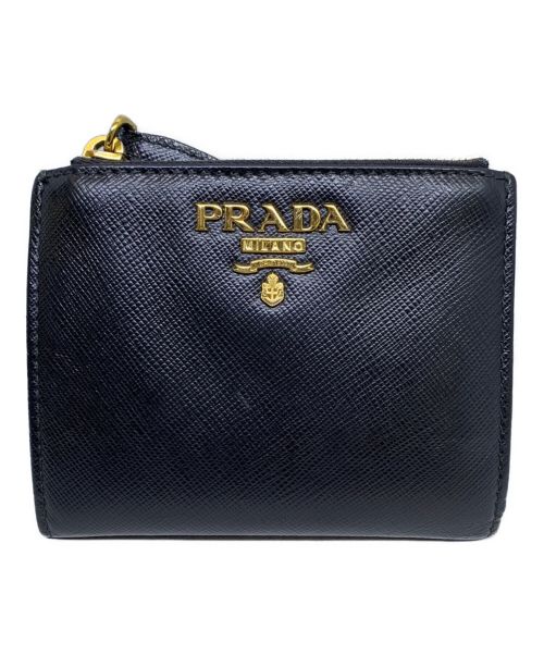 PRADA（プラダ）PRADA (プラダ) 2つ折り財布 ブラックの古着・服飾アイテム