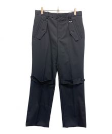 JOHN LAWRENCE SULLIVAN（ジョン ローレンス サリバン）の古着「Wool gabardine trench trousers」｜ブラック