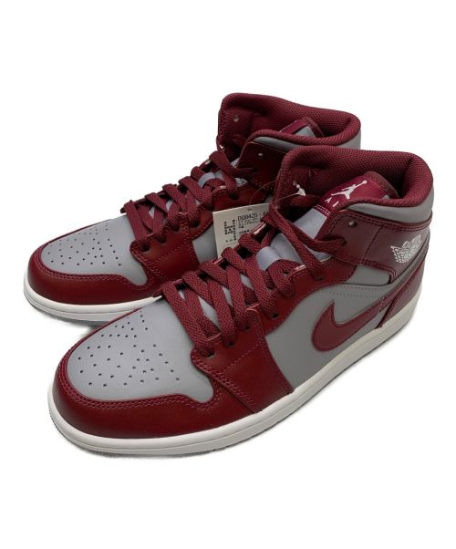 NIKE（ナイキ）NIKE (ナイキ) AIR JORDAN1　MID ワインレッド×グレー サイズ:26.5 未使用品の古着・服飾アイテム