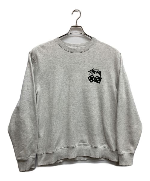 stussy（ステューシー）stussy (ステューシー) ワンポイントスウェット グレー サイズ:Lの古着・服飾アイテム