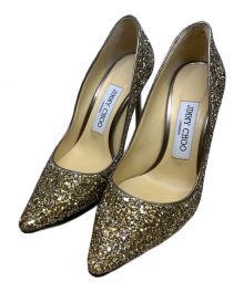 JIMMY CHOO（ジミーチュウ）の古着「グリッターパンプス」｜ゴールドカラー