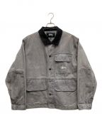 stussyステューシー）の古着「WASHED CHORE JACKET」｜グレー×ブラック