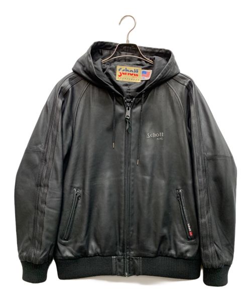 Schott（ショット）Schott (ショット) トラックフーディージャケット ブラック サイズ:XLの古着・服飾アイテム