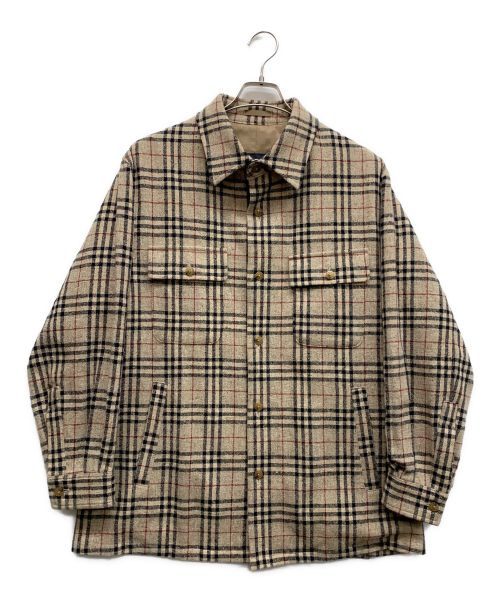 BURBERRY LONDON（バーバリーロンドン）BURBERRY LONDON (バーバリーロンドン) アンゴラ混シャツジャケット ベージュ サイズ:Lの古着・服飾アイテム