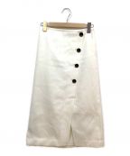 Nobleノーブル）の古着「ボタントラペーズスカート」｜ホワイト