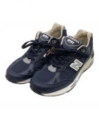 NEW BALANCEニューバランス）の古着「NEW BALANCEレザースニーカー」｜ネイビー×ホワイト