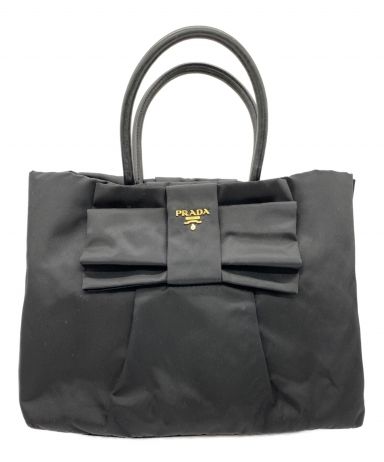 中古・古着通販】PRADA (プラダ) リボンハンドバッグ ブラック