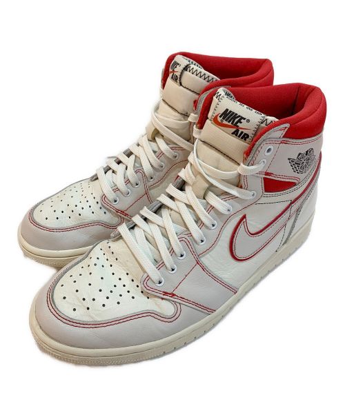 NIKE（ナイキ）NIKE (ナイキ) ハイカットスニーカーAIR JORDAN1 RETRO HIGH OG SAIL UNIVERSITY RED ホワイト×レッド サイズ:US10の古着・服飾アイテム