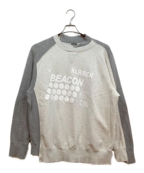 kolor/BEACON（カラービーコン）kolor/BEACON (カラービーコン) 切り替えスウェット ホワイト×グレー サイズ:SIZE2の古着・服飾アイテム