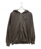 X-LARGEエクストララージ）の古着「PIGMENT DYED EMBOSS LOGO ZIP HOODED SWEAT」｜ブラウン