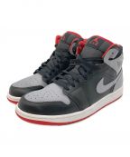 NIKEナイキ）の古着「AIR JORDAN 1 MID BLACK / エア ジョーダン 1 ミッド ブラック」｜グレー×ブラック