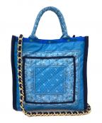 LeSportsacレスポートサック）の古着「SM CHAIN QUILT TOTE バンダナ」｜ブルー