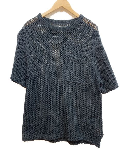 stussy（ステューシー）stussy (ステューシー) OVER DYED MESH CREW ブラック サイズ:Mの古着・服飾アイテム