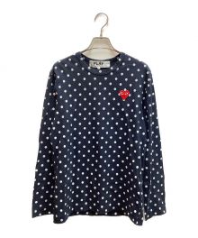 PLAY COMME des GARCONS（プレイ コムデギャルソン）の古着「長袖ドットカットソー」｜ネイビー×ホワイト