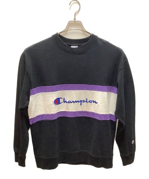 Champion（チャンピオン）Champion (チャンピオン) X-LARGE (エクストララージ) スウェット ブラックパープル×ホワイト サイズ:Mの古着・服飾アイテム