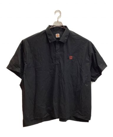 【中古・古着通販】seesee (シーシー) BIG NYLON POLO ブラック