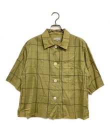 MARGARET HOWELL（マーガレットハウエル）の古着「CHECK COTTON LINEN（チェックコットンリネン）」｜イエロー