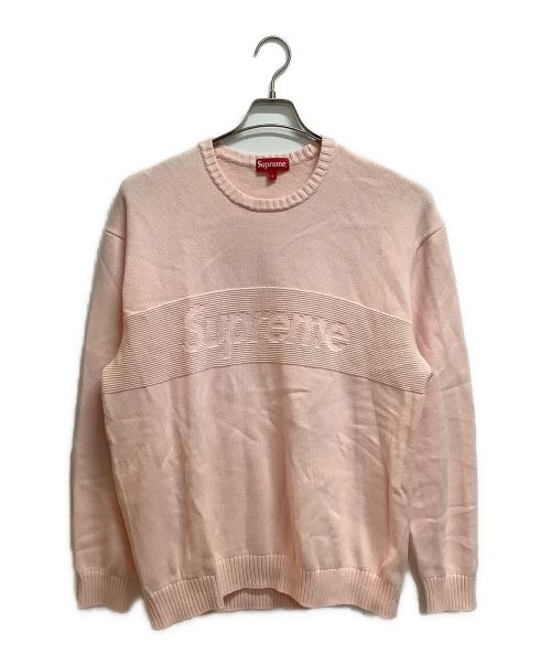 SUPREME（シュプリーム）Supreme (シュプリーム) Tonal Paneled Sweater ライトピンク サイズ:Lの古着・服飾アイテム