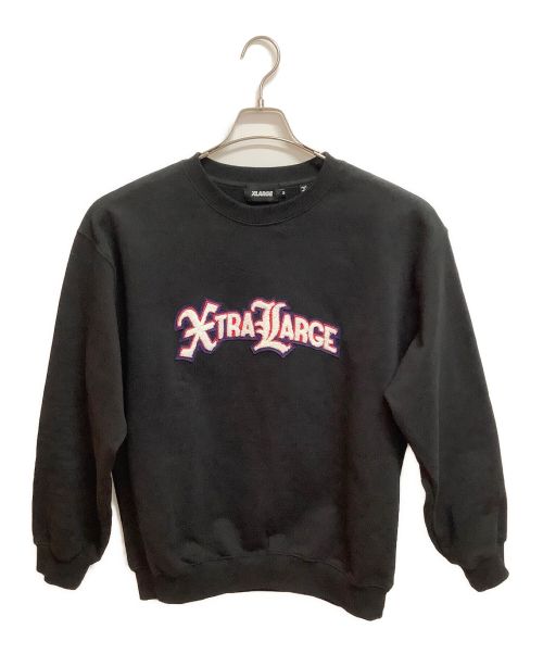 X-LARGE（エクストララージ）X-LARGE (エクストララージ) XTRALARGE LOGO CREWNECK SWEATSHIRT ブラック サイズ:Mの古着・服飾アイテム