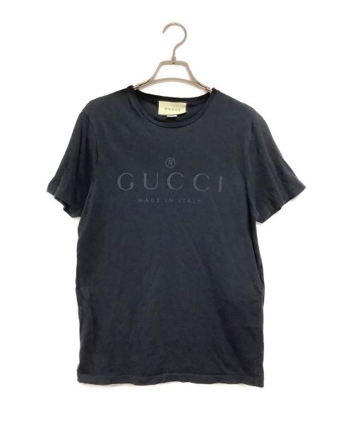 GUCCI（グッチ）GUCCI (グッチ) ロゴTシャツ/カットソー ネイビー サイズ:Sの古着・服飾アイテム