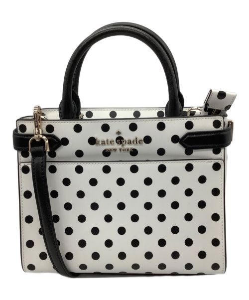 Kate Spade（ケイトスペード）Kate Spade (ケイトスペード) 2WAYバッグ ホワイト×ブラックの古着・服飾アイテム