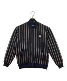 FRED PERRY（フレッドペリー）の古着「ボンバージャケット」｜ネイビー×ホワイト×ブラウン