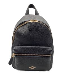 COACH（コーチ）の古着「Mini Charlie Backpack in Pebble Leather」｜ブラック