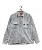 SUPREMEシュプリーム）の古着「2-Tone Corduroy ZipUp Shirt」｜スカイブルー×ホワイト