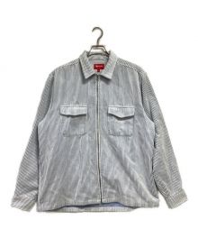 SUPREME（シュプリーム）の古着「2-Tone Corduroy ZipUp Shirt」｜スカイブルー×ホワイト