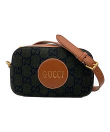 GUCCI（グッチ）の古着「スクリプトロゴ ショルダーバッグ」｜オリーブ×ブラウン