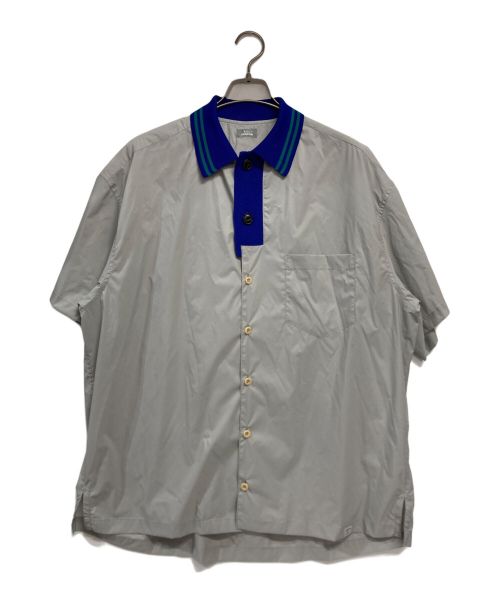 kolor/BEACON（カラービーコン）kolor/BEACON (カラービーコン) Nyストレッチタフタシャツ グレー×ブルー サイズ:SIZE3の古着・服飾アイテム