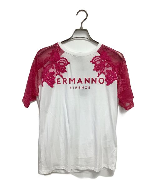 ermanno scervino（エルマノシェルビーノ）ermanno scervino (エルマノシェルビーノ) 半袖カットソー ホワイト サイズ:40の古着・服飾アイテム