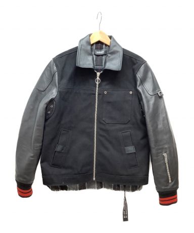 中古・古着通販】DIESEL (ディーゼル) レザー切替ジャケット