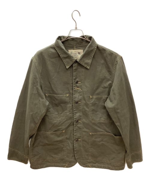 RRL（ダブルアールエル）RRL (ダブルアールエル) リネンコットンヘリンボーンジャケット グリーン サイズ:XXLの古着・服飾アイテム