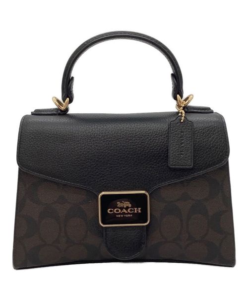 COACH（コーチ）COACH (コーチ) 2WAYバッグ ブラウン×ブラックの古着・服飾アイテム