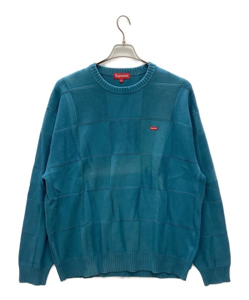 SUPREME（シュプリーム）SUPREME (シュプリーム) Tonal Checkerboard Small Box Sweater スカイブルー サイズ:XLの古着・服飾アイテム