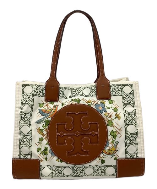 TORY BURCH（トリーバーチ）TORY BURCH (トリーバーチ) トートバッグ ホワイト×ブラウンの古着・服飾アイテム