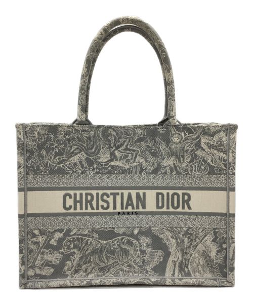 Christian Dior（クリスチャン ディオール）Christian Dior (クリスチャン ディオール) ブックトートミディアム グレー×ホワイトの古着・服飾アイテム