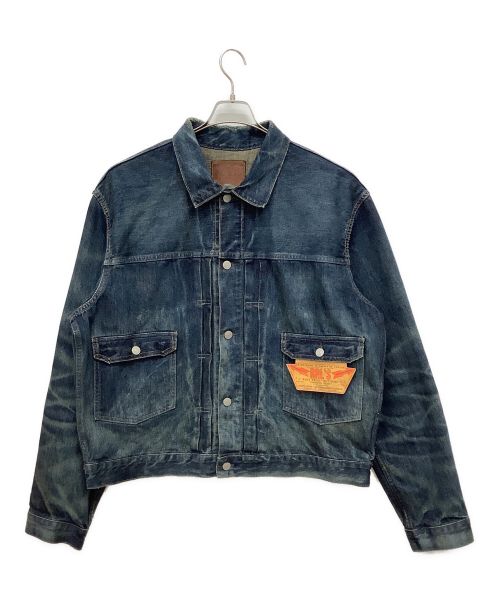 RRL（ダブルアールエル）RRL (ダブルアールエル) ヴィンテージ加工デニムジャケット インディゴ サイズ:XXLの古着・服飾アイテム