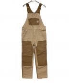 CarHarttカーハート）の古着「WIP DOUBLE KNEE BIB OVERALL」｜ブラウン