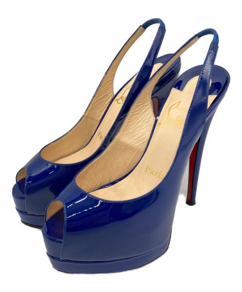 Christian Louboutin（クリスチャン・ルブタン）Christian Louboutin (クリスチャン・ルブタン) エナメルヒールパンプス ブルー サイズ:34 1/2の古着・服飾アイテム