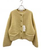 Mila Owenミラオーウェン）の古着「パイル編みショート丈金釦ニットジャケット」｜イエロー
