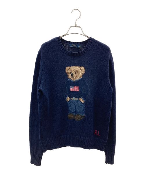 POLO RALPH LAUREN（ポロ・ラルフローレン）POLO RALPH LAUREN (ポロ・ラルフローレン) ポロベアニット ネイビー サイズ:Sの古着・服飾アイテム