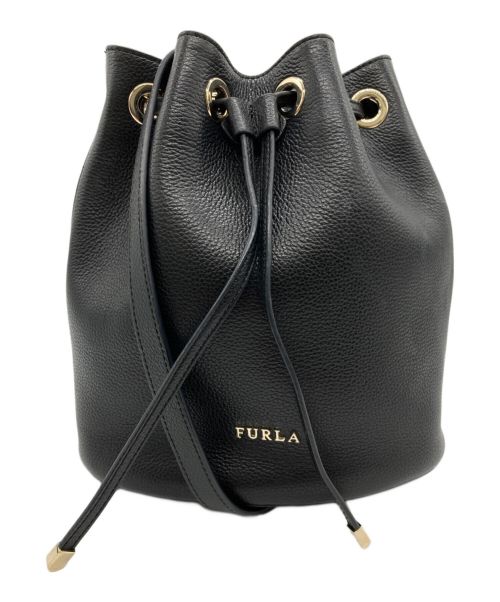 FURLA（フルラ）FURLA (フルラ) 巾着ショルダーバッグ ブラックの古着・服飾アイテム