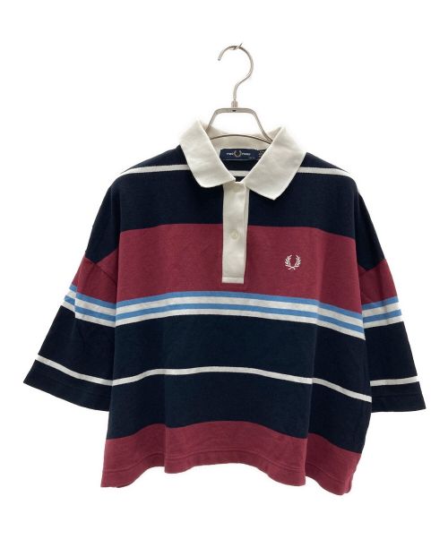 FRED PERRY（フレッドペリー）FRED PERRY (フレッドペリー) 半袖シャツ ネイビー×ボルドー サイズ:38の古着・服飾アイテム